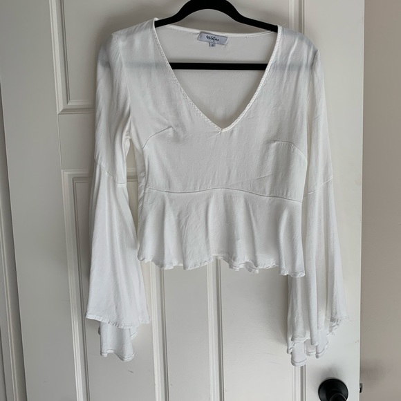 White balloon sleeve blouse - Picture 3 of 7